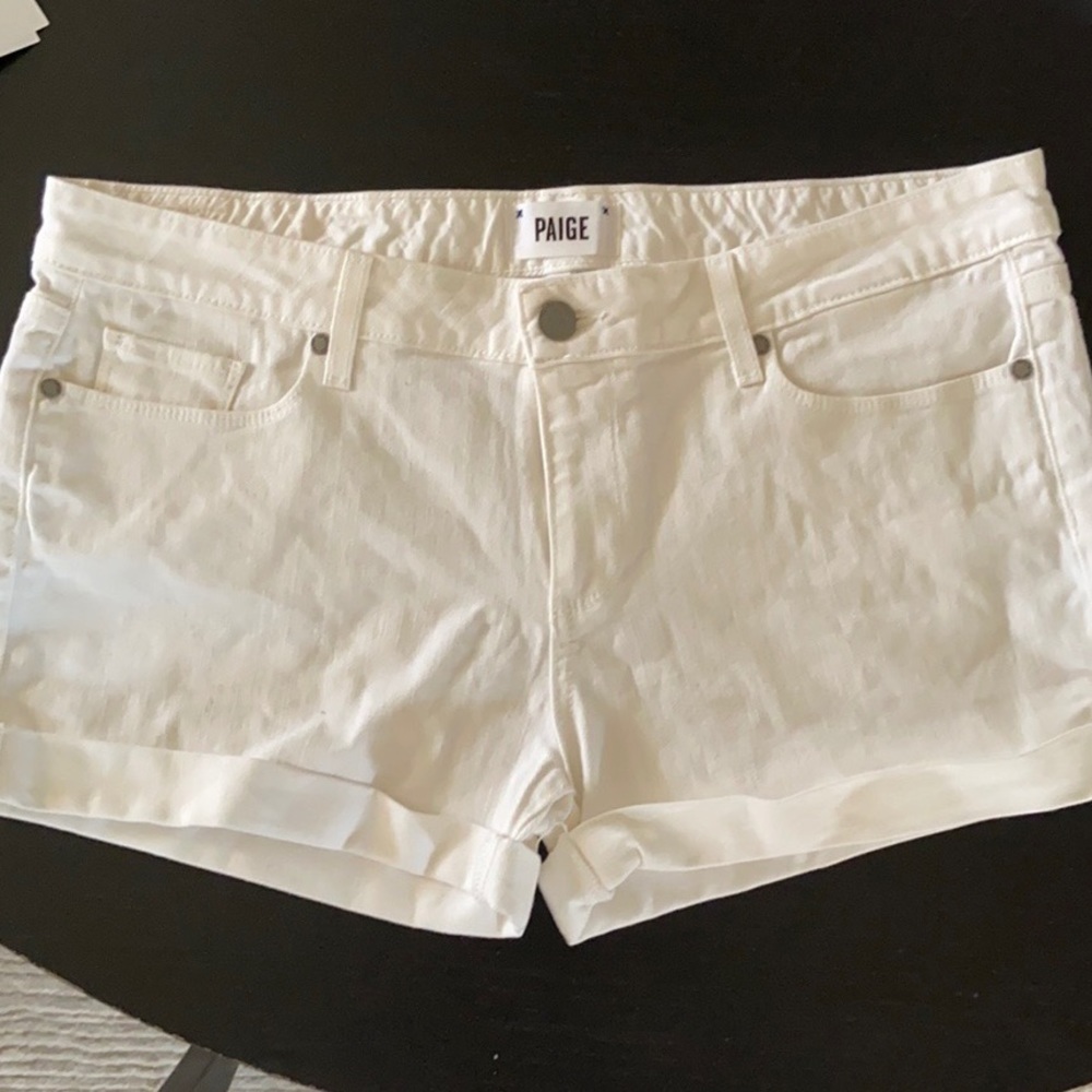 PAIGE White Jean Shorts